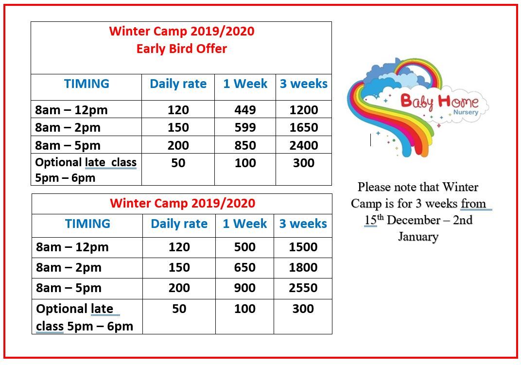 Enroll for WINTER CAMP NOW